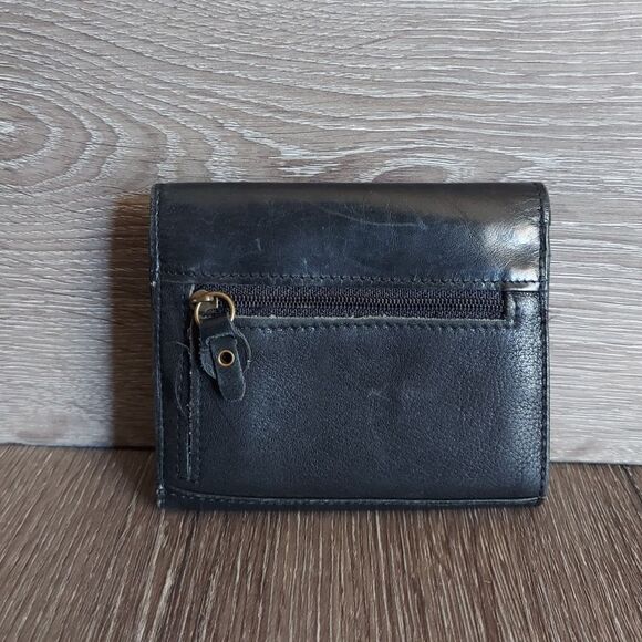 Fossil Vintage Black Genuine Leather Trifold Wallet - Picture 2 of 8